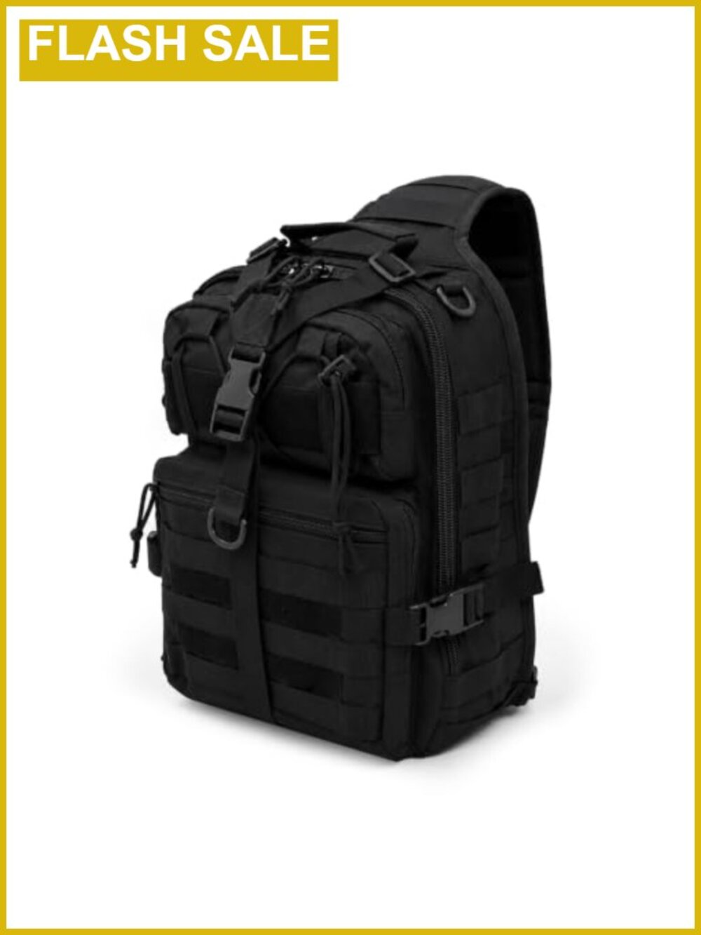 Tactical Sling Bag Pack Nylon Molle Webbing Daypack for Hiking Travel